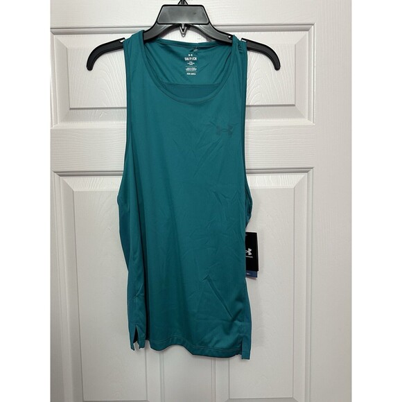 Size Small Under Armour Men's Iso-Chill Up The Pace Singlet Teal Green NEW - Picture 1 of 3